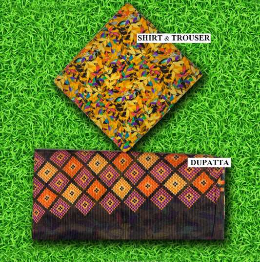 LAWN BANA DORA ALLOVER 3PIECE DIGITEL SUIT
