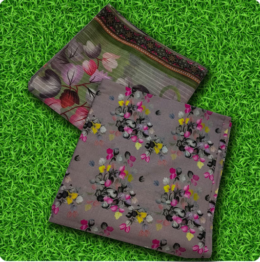 LAWN ALL OVER DIGITAL PRINTED SUITE WITH DAMAN PATCH