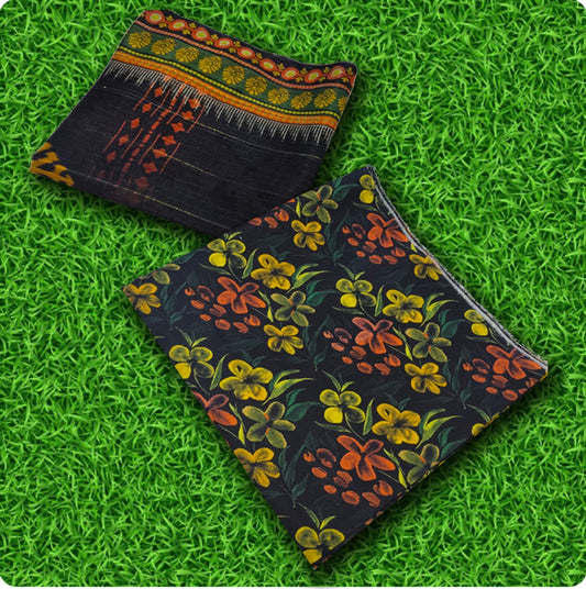 LAWN ALL OVER DIGITAL PRINTED SUITE WITH DAMAN PATCH